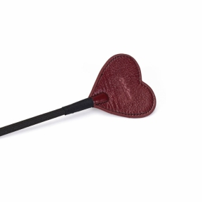Шльопалка-сердечко Liebe Seele Wine Red Riding Crop with Heart-Shape Tip, натуральна шкіра 3