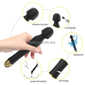 Вібратор-мікрофон «Silicone Massager», чорний, 6 режимів вібрації 5