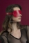 Маска на очі Feral Feelings - Blindfold Mask, натуральна шкіра, червона 0