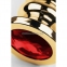 Анальна пробка «Gold anal plug Toyfa tmavо-červenий round-shaped gem» 1