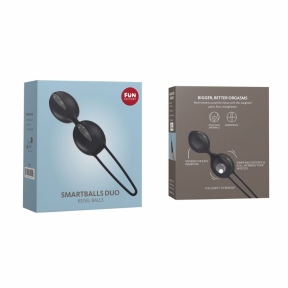 Вагинальные шарики Fun Factory SMARTBALLS DUO, черно-серые, 2 шт, диаметр 3,2 и 3,6 см 4