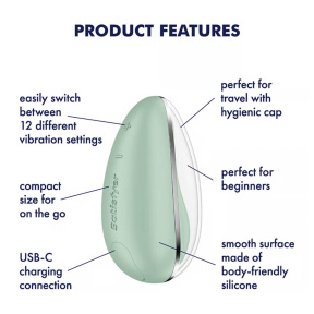 Компактный вибратор-стимулятор для клитора Satisfyer Drop To Go, мятный 1