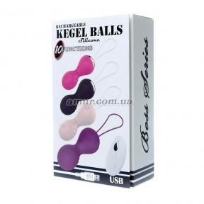 Вагинальные вибро-шарики «Kegel Balls» фиолетовые, с пультом ДУ 3