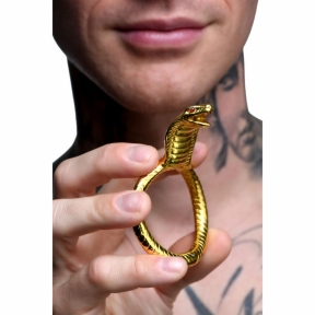 Ерекційне кільце з головою кобри Master Series: Cobra King Golden Cock Ring 3