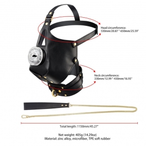 Маска-збруя для орального сексу з повідцем LOCKINK SEVANDA Blowjob Head Muzzle with Leash 8
