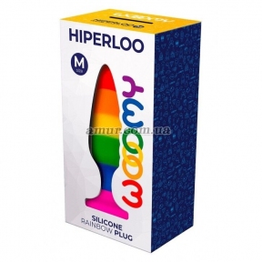 Анальная пробка Wooomy Hiperloo Silicone Rainbow Plug M 2