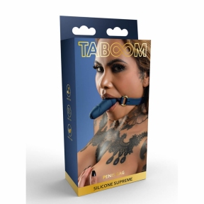 Кляп в форме пениса «Taboom Silicone Supreme», синий 3