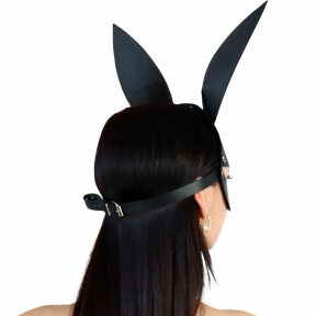 Шкіряна маска Зайки Art of Sex - Bunny mask, чорна 0