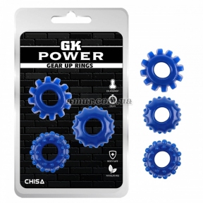 Эрекционные кольца «GK Power», синие 0