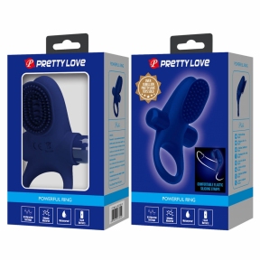 Ерекційне віброкільце «Pretty Love Vibro Penis Ring II», синє 6