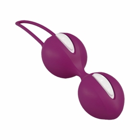 Вагинальные шарики Fun Factory SMARTBALLS DUO, бордово-белые, 2 шт, диаметр 3,2 и 3,6 см 3
