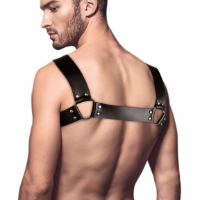Чоловіча портупея з натуральної шкіри Feral Feelings - Bulldog Harness, чорна 0