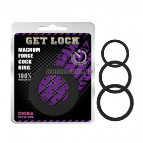 Набір з 3 ерекційних кілець «Magnum Force Cock Ring» 0