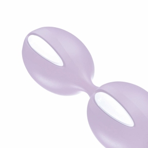 Вагінальні кульки Fun Factory SMARTBALLS DUO, бузково-білі, 2 шт, діаметр 3,2 та 3,6 см 3