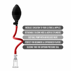 Вакуумная помпа для клитора Blush Temptasia – Beginner's Clitoral Pumping System, механическая, груша 4