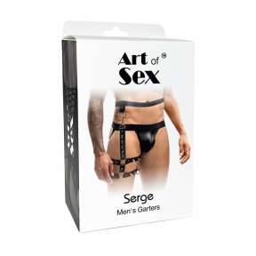 Мужские гартеры из натуральной кожи Art of Sex - Serge 3