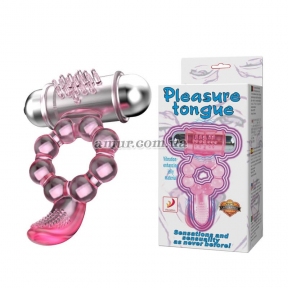 Виброкольцо на член «Pleasure Tongue», розовое 6
