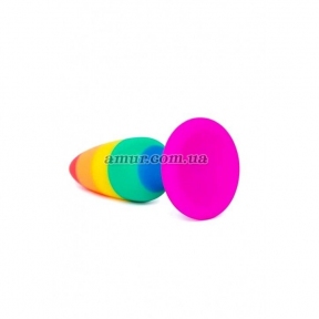 Анальна пробка Wooomy Hiperloo Silicone Rainbow Plug M 0