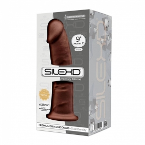 Фалоімітатор SilexD Oscar, коричневий, двошаровий, силікон + Silexpan, діаметр 5,4см 2