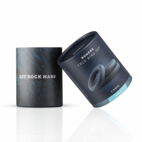 Набор эрекционных колец Boners 3-Piece Cock Ring Set, серые, 3; 3,3 и 4,4 см 0
