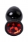 Анальный страз «Toyfa Metal» черный с кристаллом цвета рубин 3
