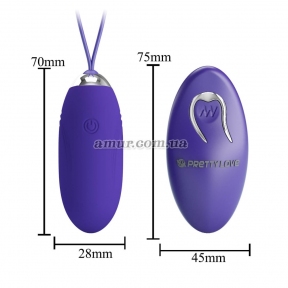 Фиолетовый вибростимулятор-яйцо «Jenny-Youth», ДУ, 12 режимов вибрации 3