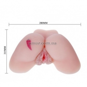 Реалістична попка з вагіною та анусом «Dana» з вібрацією та ротацією, 2,5 кг 5