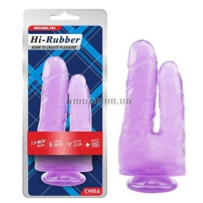 Двойной фаллоимитатор «Hi-Rubber Dildo» фиолетовый 3