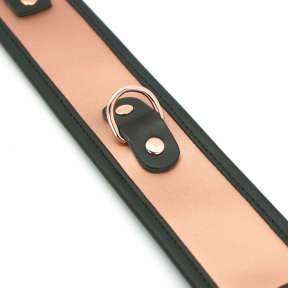 Широкий нашийник із повідцем Liebe Seele Rose Gold Memory Collar with Leash, натуральна шкіра 6