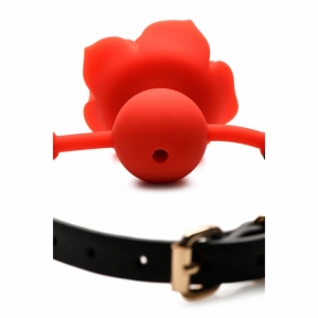Силіконовий кляп з трояндою Master Series: Blossom Silicone Rose Gag – червоний 4