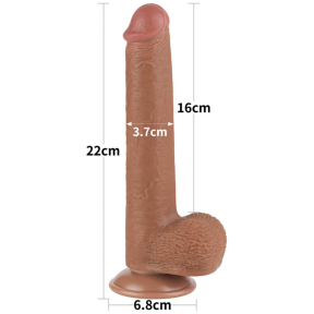 Реалістичний фалоімітатор 9 Sliding Skin Dual Layer Dong Brown, 22 см 4