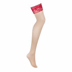 Панчохи під пояс з широким мереживом Obsessive Lacelove stockings 2