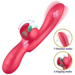 Стимулятор G-точки Erospace Sweet Play G-Spot & Clitoral Flapping A16, малиновый 0