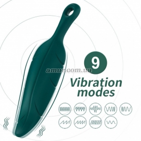 Универсальный вибростимулятор в форме листка «Leaf Green», зеленый 6