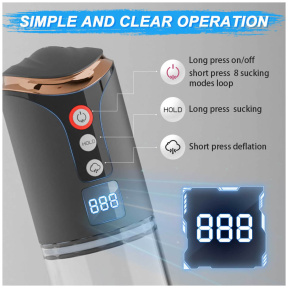 Автоматическая вакуумная помпа Boss Automatic Pump, прозрачная, 8 режимов, режим подсчета 2