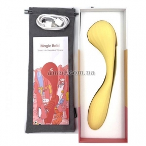 Вакуумный вагинально-клиторальный стимулятор Magic Motion Bobi Yellow, управление со смартфона 5