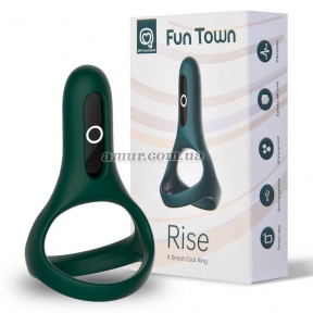 Двойное эрекционное кольцо Fun Town Rise Turquoise, управление со смартфона 7