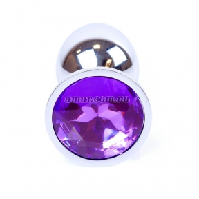 Анальная пробка «Jewellery Silver» с фиолетовым кристалом 1