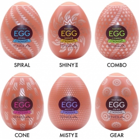Набір яєць мастурбаторів Tenga Egg Hard Boilded II Pack (6 яєць), щільний TPE, опукла текстура 0