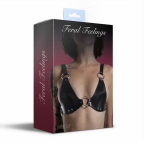 Ліф із натуральної шкіри Feral Feelings - Bikini Top, чорний 3