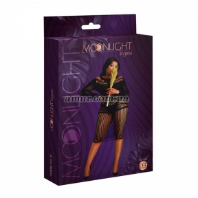 Платье-бодистокинг Moonlight Plus Model 03 XL-XXXL Black, миди, длинный рукав 4