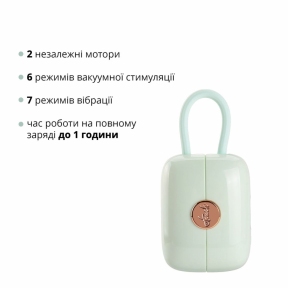 Вакуумний кліторальний стимулятор Otouch Louis Vibrate, зелений, з віброяйцем, в кейсі 2