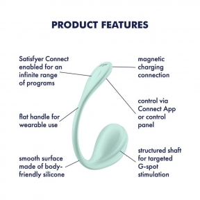 Смарт-віброяйце Satisfyer Smooth Petal Connect App, колір м'яти 6