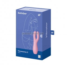 Кліторальний вібратор Satisfyer Threesome 3, рожевий, з трьома пальчиками 3