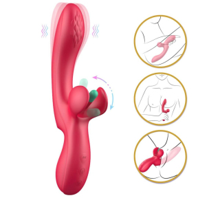 Стимулятор G-точки Erospace Sweet Play G-Spot & Clitoral Flapping A16, малиновый 1