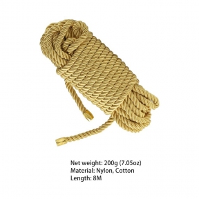 Мотузка для шибарі LOCKINK SEVANDA Shibari Pratice Rope, золотиста, 8 м, нейлон+бавовна 4
