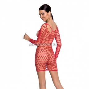 Бодістокінг-сукня з глибоким коміром Passion BS093, червоний 0