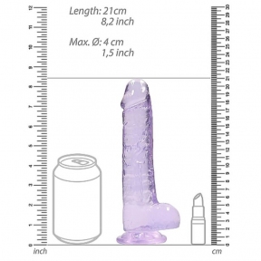 Фаллоимитатор «Realrock Dildo 8», 21 см, фиолетовый 3