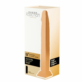 Фалоімітатор Naked Addiction - 9″ Silicone Dual Density Bendable Dildo Vanilla, віброкуля в подарунок 8