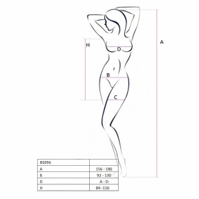 Ажурна міні-сукня на тонких бретелях Passion BS096 One Size, біла, плетіння на грудях 3